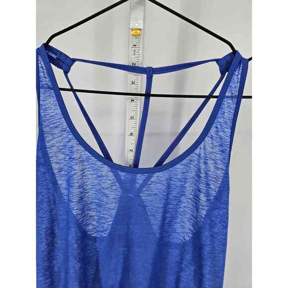 C9 by Champion Womens Sz L Loose Fit Athletic Tank Top Blue Strappy Burnout - Picture 2 of 4